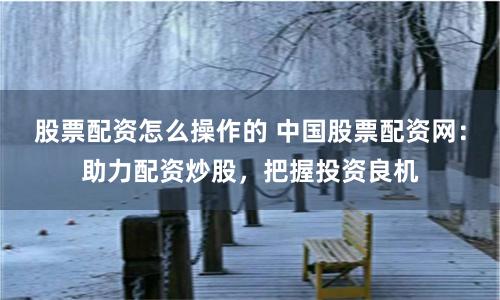 股票配资怎么操作的 中国股票配资网：助力配资炒股，把握投资良机